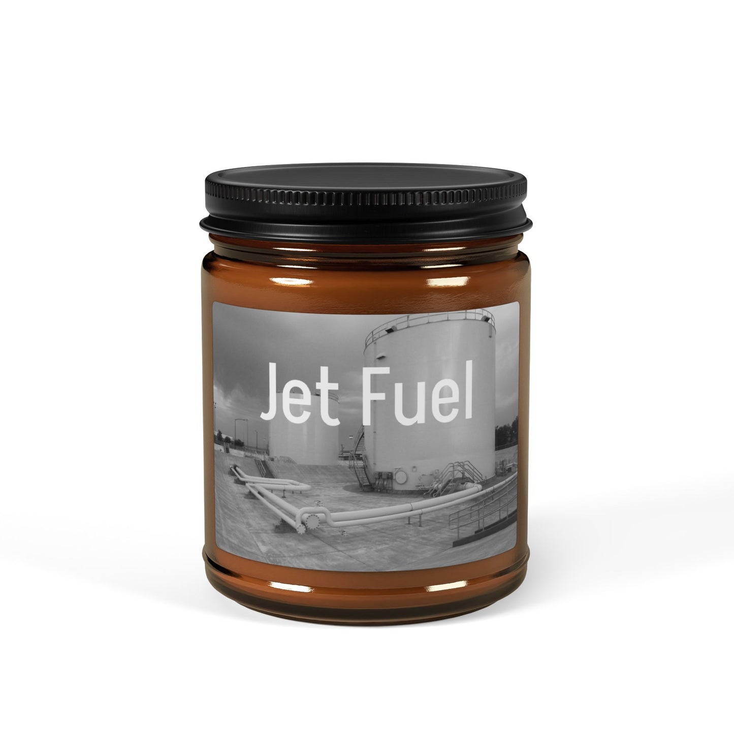 Jet Fuel Scented Soy Candle — Amber Jar Aromatherapy Candle