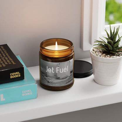 Jet Fuel Scented Soy Candle — Amber Jar Aromatherapy Candle