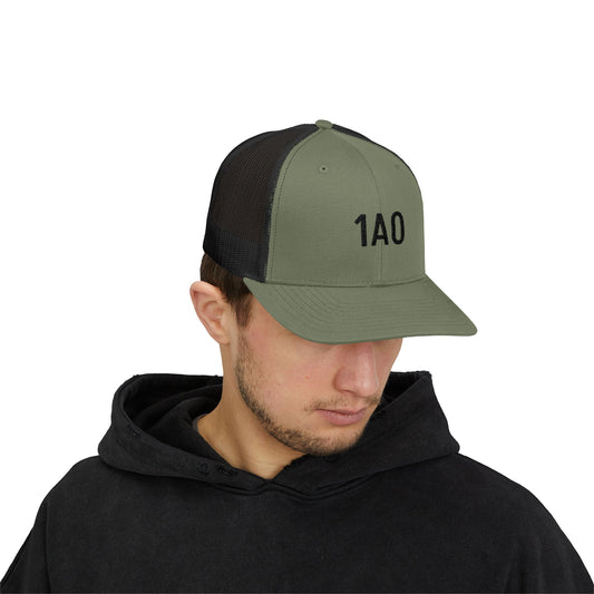 1A0 Embroidered Trucker Cap - Snapback Mesh Hat