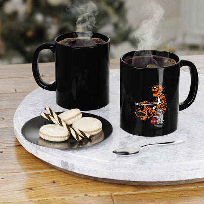 Young Tiger Black Coffee Mug - Classic 11oz Ceramic Coffee Cup