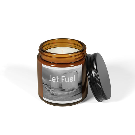 Jet Fuel Scented Soy Candle — Amber Jar Aromatherapy Candle